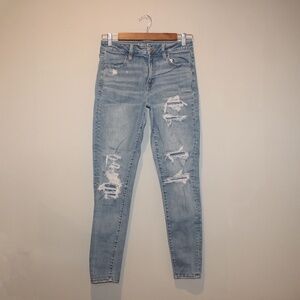 American Eagle Outfitters Super Stretch X Faux Distressed Hi-Rise Jeggings